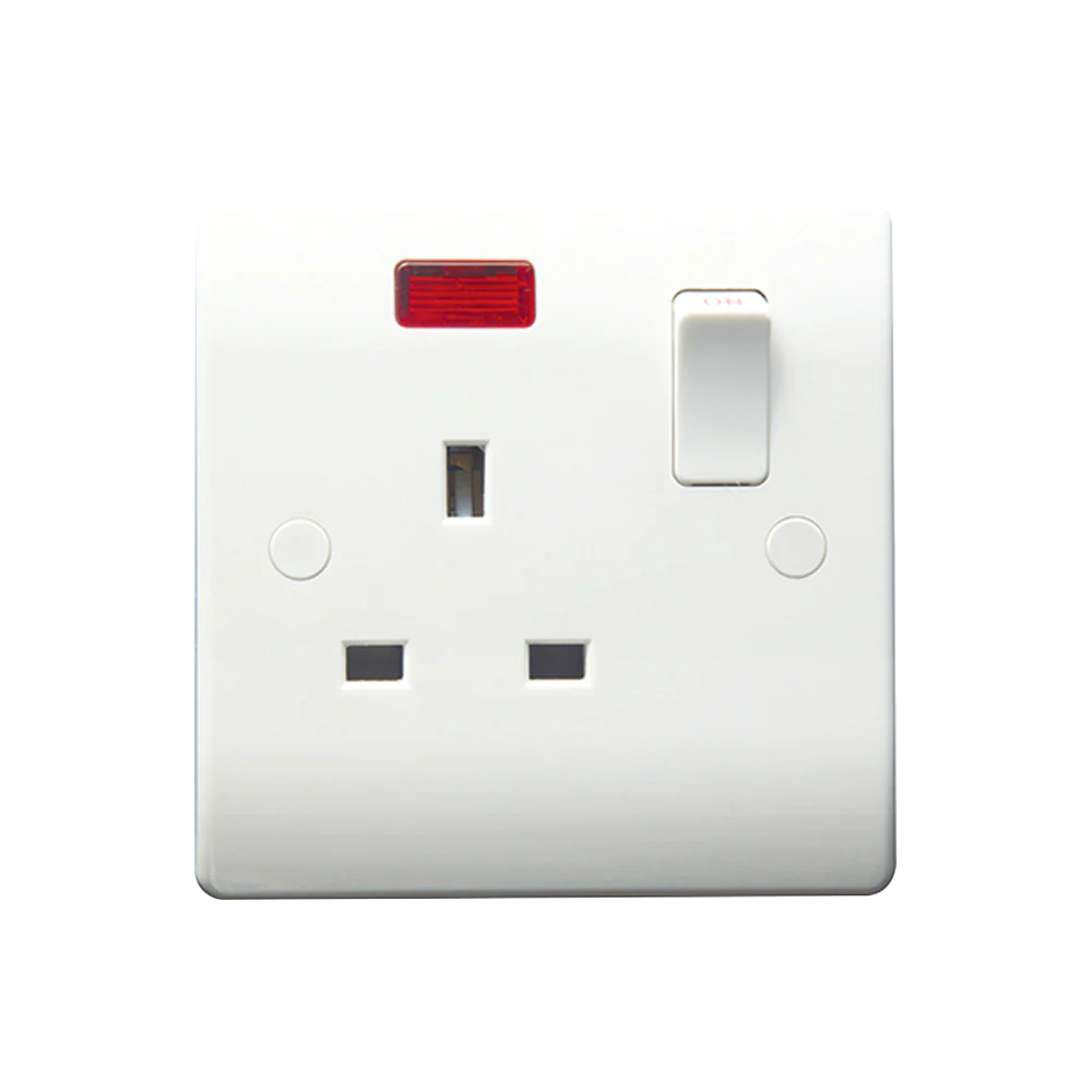 Caradok 1G 13A DP Switched Socket c/w Neon
