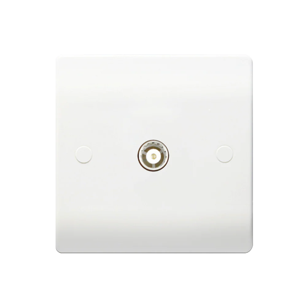 Caradok 1G Isolated Coax Socket Single Outlet + 1 Branch