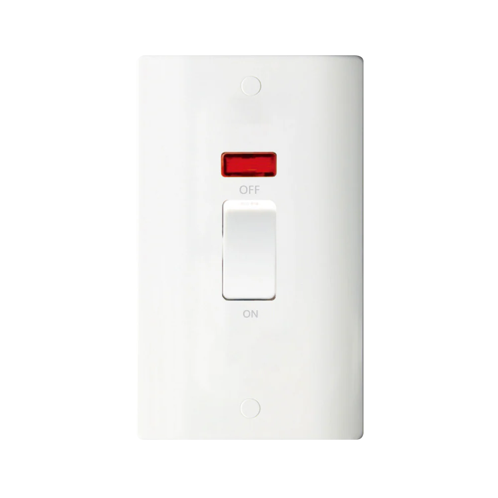 Caradok 2G 45A DP White Switch c/w Neon