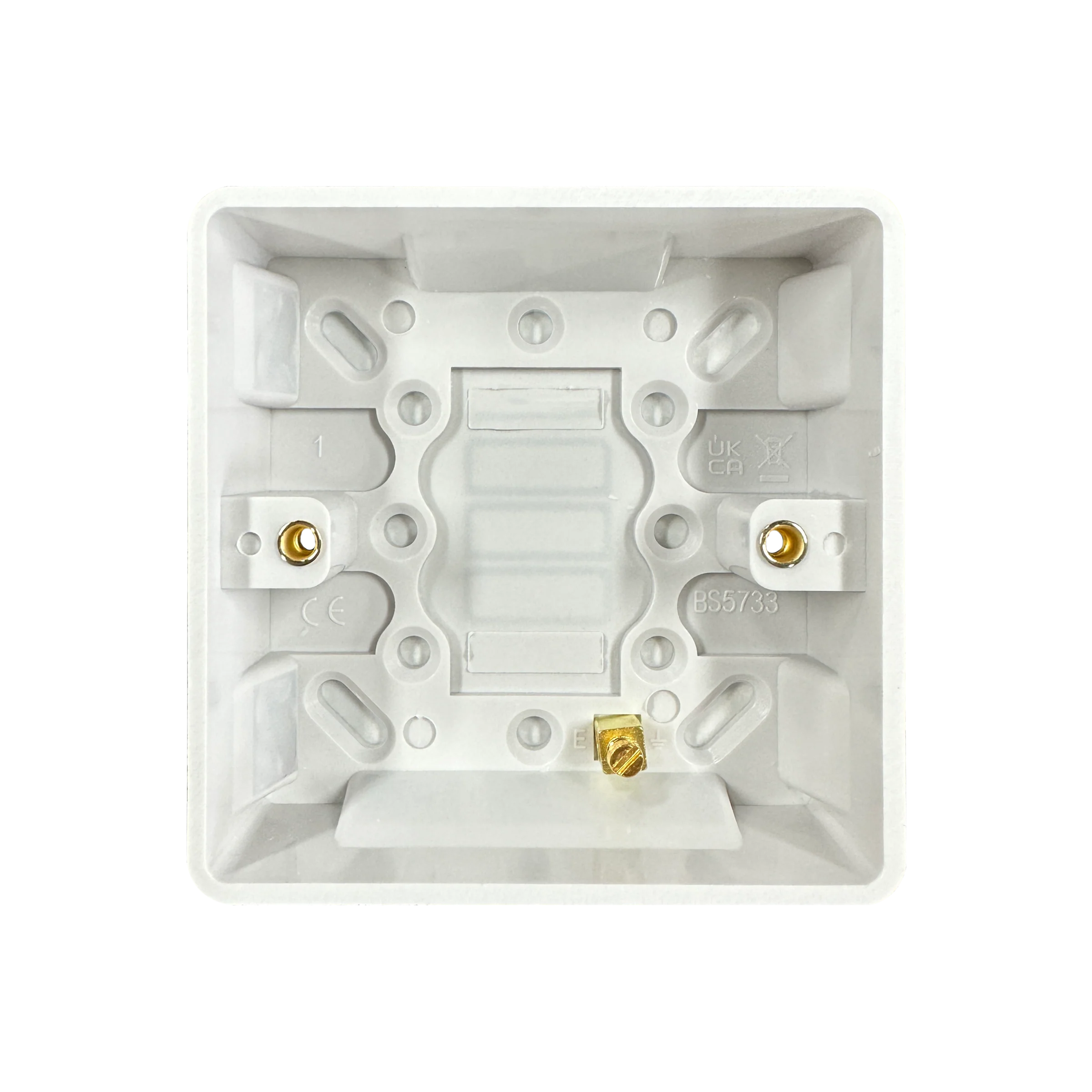 Caradok 1G 25mm White Pattress Rounded Corners