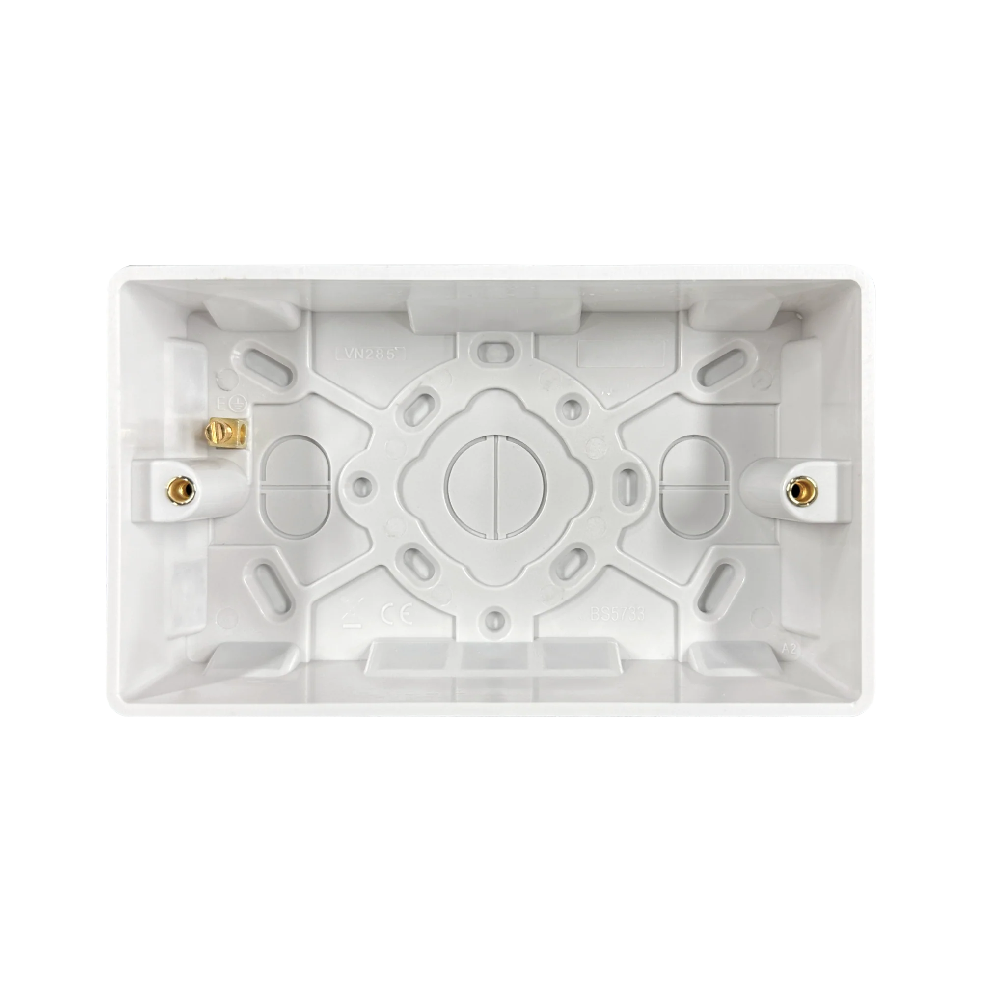 Caradok 2G 35mm White Pattress Rounded Corners