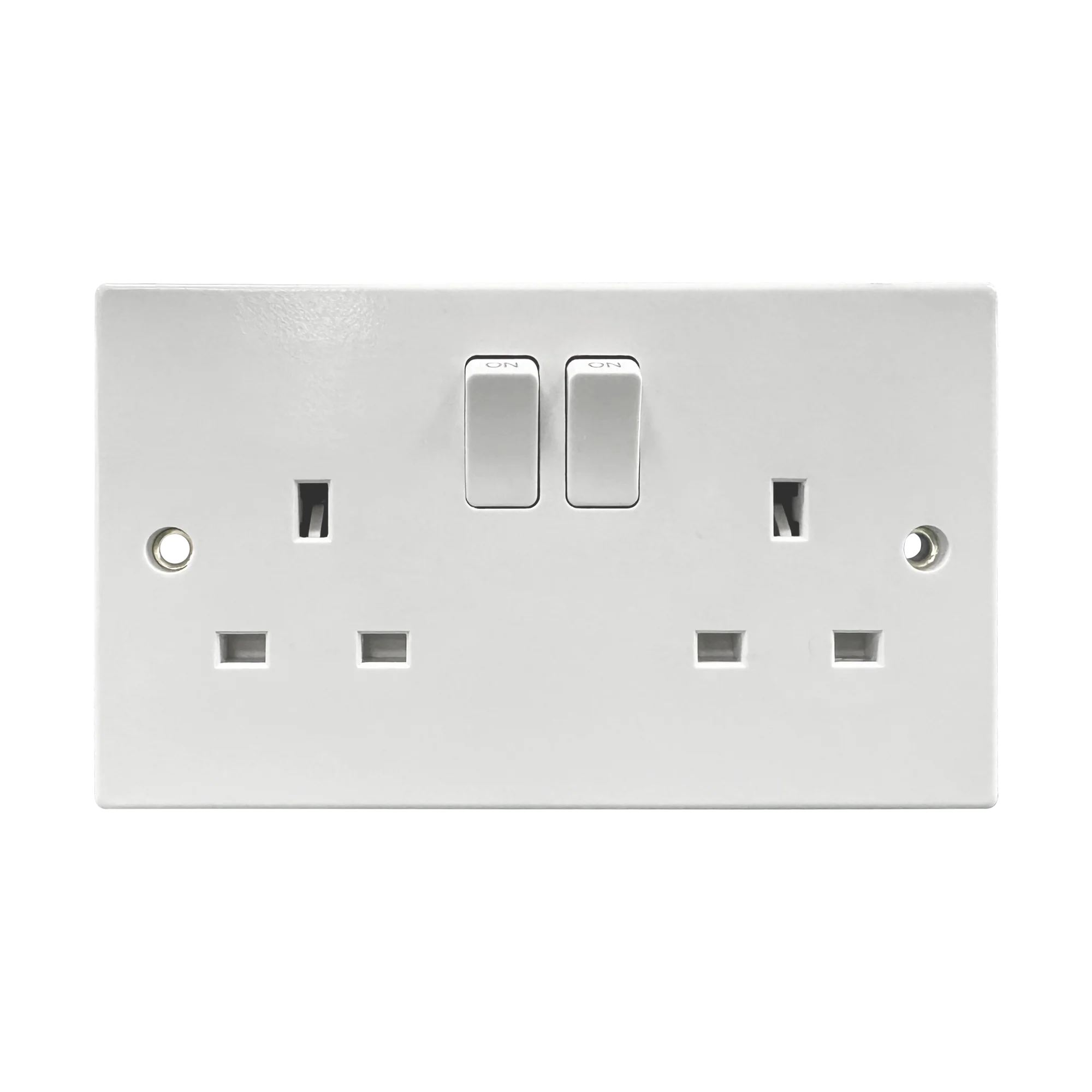 Caradok 2G 13A DP Switched Socket Squared Edge