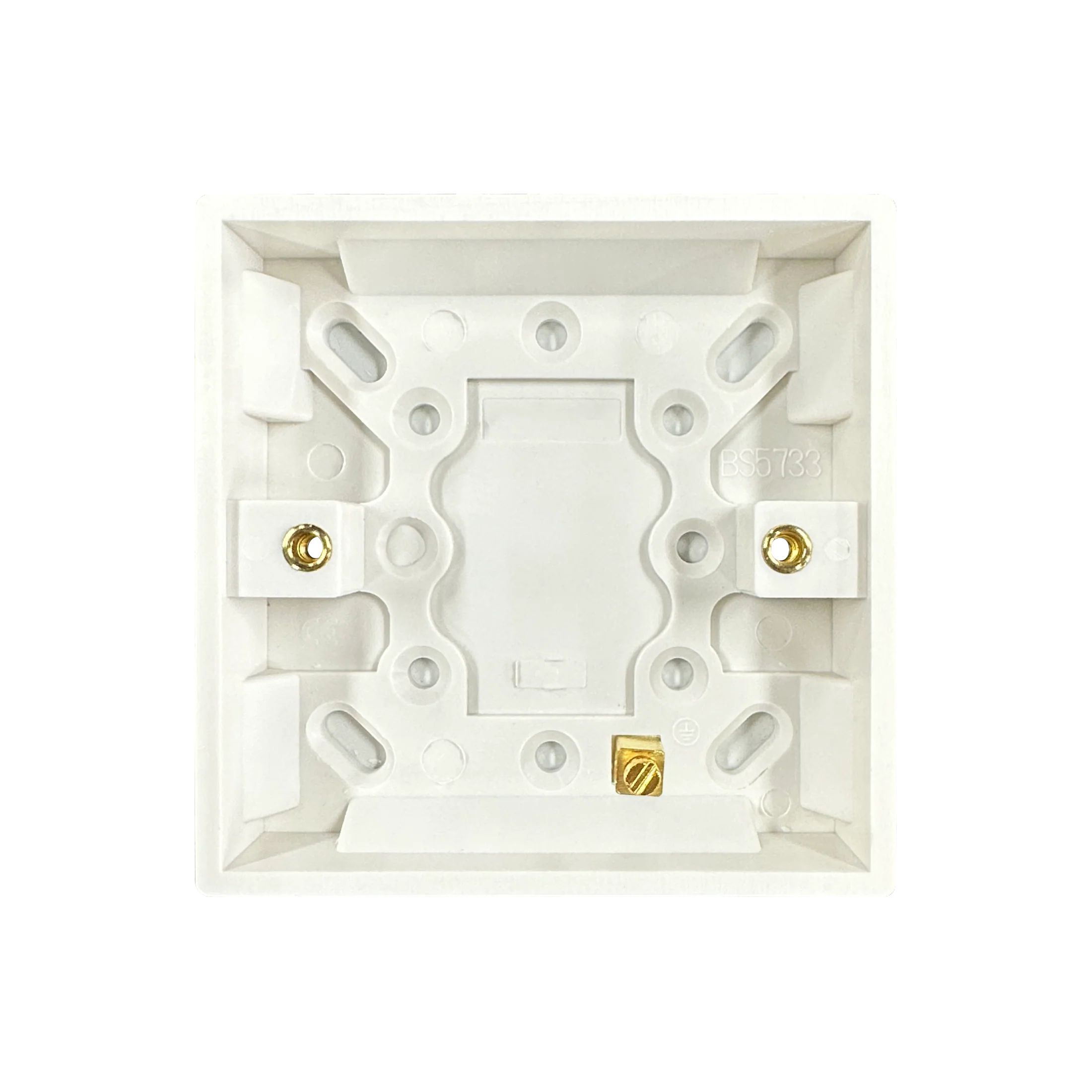 Caradok 1G 16mm White Pattress Squared Edge