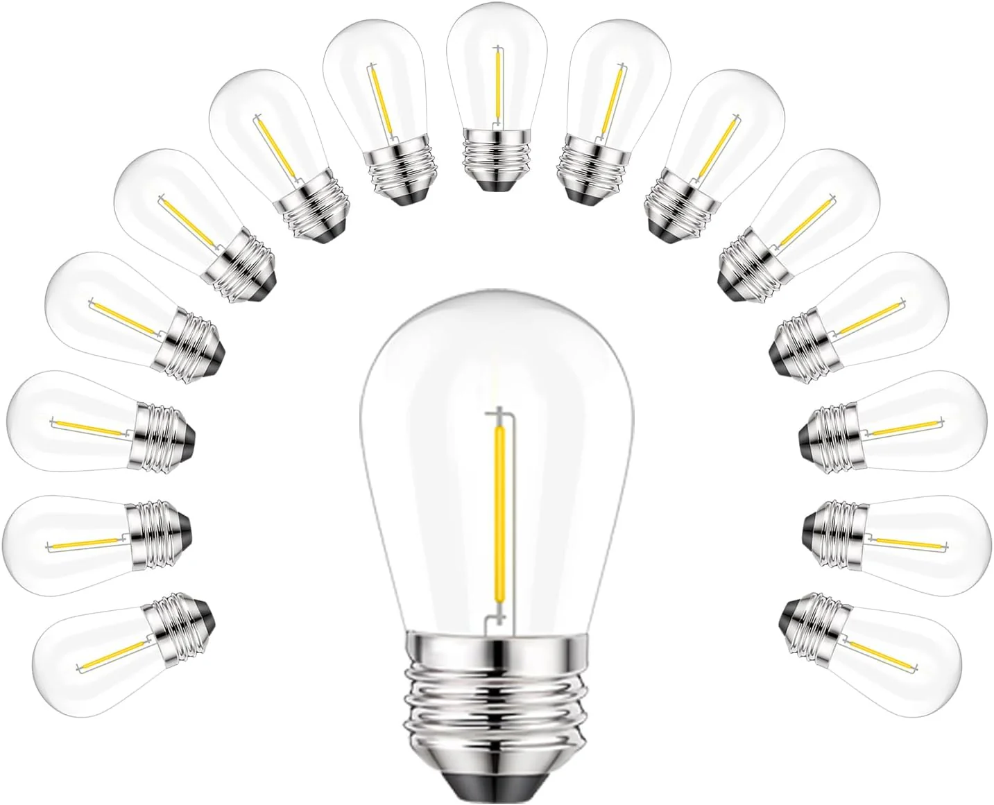 Waterproof E27 LED Bulbs, S14 Vintage Edison LED Light 1W Plastic Bulbs 2700K Warm White Dimmable IP65 Waterproof Outdoor - DISCONTINUED