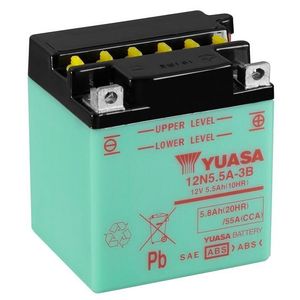 Yuasa 12N5.5A-3B CONVENTIONAL MOTORCYCLE BATTERY 12V 5.5AH 55A