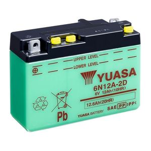 YUASA 6N12A-2D CONVENTIONAL MOTORCYCLE BATTERY 6V 12.6AH