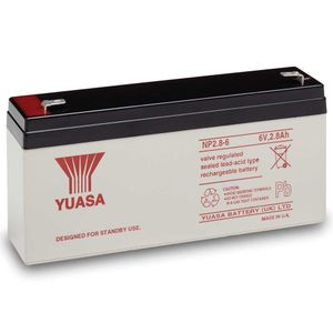 Yuasa NP2.8-6 NP-VRLA VALVE REGULATED LEAD ACID BATTERY 6V 2.8AH