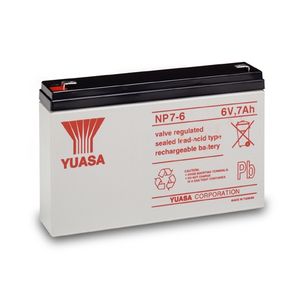 YUASA NP7-6 NP-VRLA VALVE REGULATED LEAD ACID BATTERY 6V 7AH