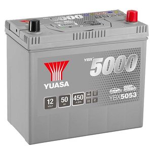YUASA YBX5053 SILVER HIGH PERFORMANCE CAR BATTERY 12V 50AH HSB053