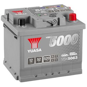 YUASA YBX5063 SILVER HIGH PERFORMANCE CAR BATTERY 12V 52AH HSB063