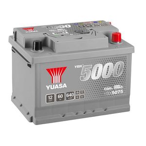 YUASA YBX5075 SILVER HIGH PERFORMANCE CAR BATTERY 12V 60AH HSB075