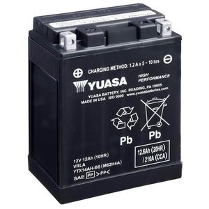 YUASA YTX14AH-BS HIGH PERFORMANCE MF MOTORCYCLE BATTERY