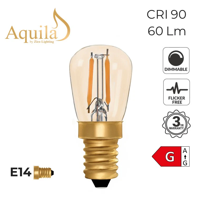 Zico Pygmy ST26 Amber 1W 2200K E14 Light Bulb Dimmable - DISCONTINUED