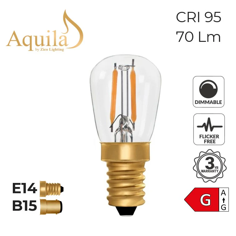 Zico Pygmy ST26 Clear 1W 2200K Light Bulb Dimmable - DISCONTINUED