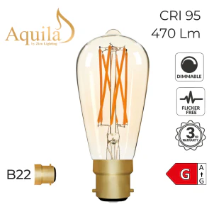 Zico Squirrel Cage ST64 Amber 6W 2000K B22 Light Bulb Dimmable